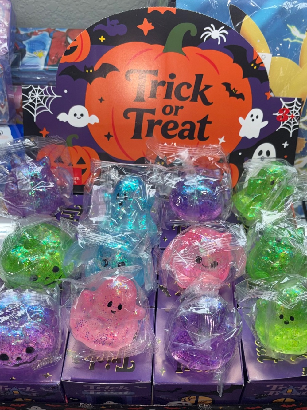 Glitter Ghost Squishy Toy - Pink, Green, Blue, Purple
